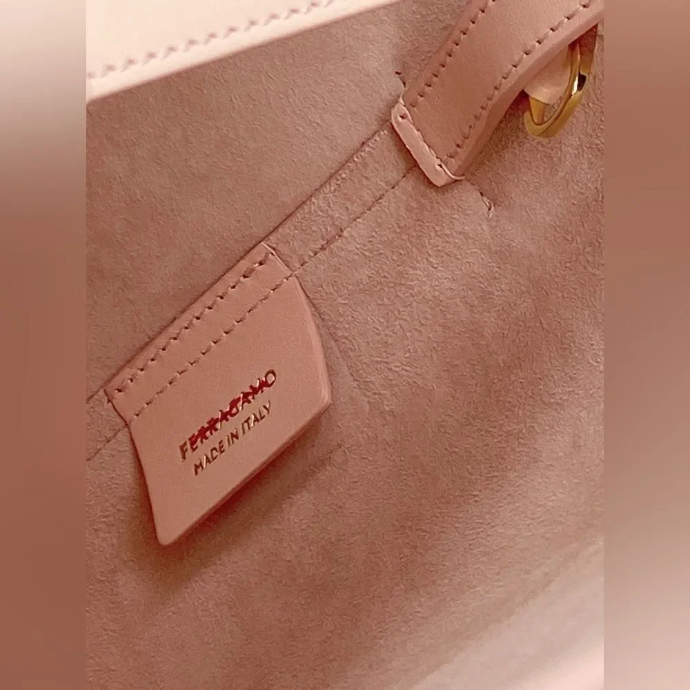 Salvatore Ferragamo Pink Leather Tote Bag